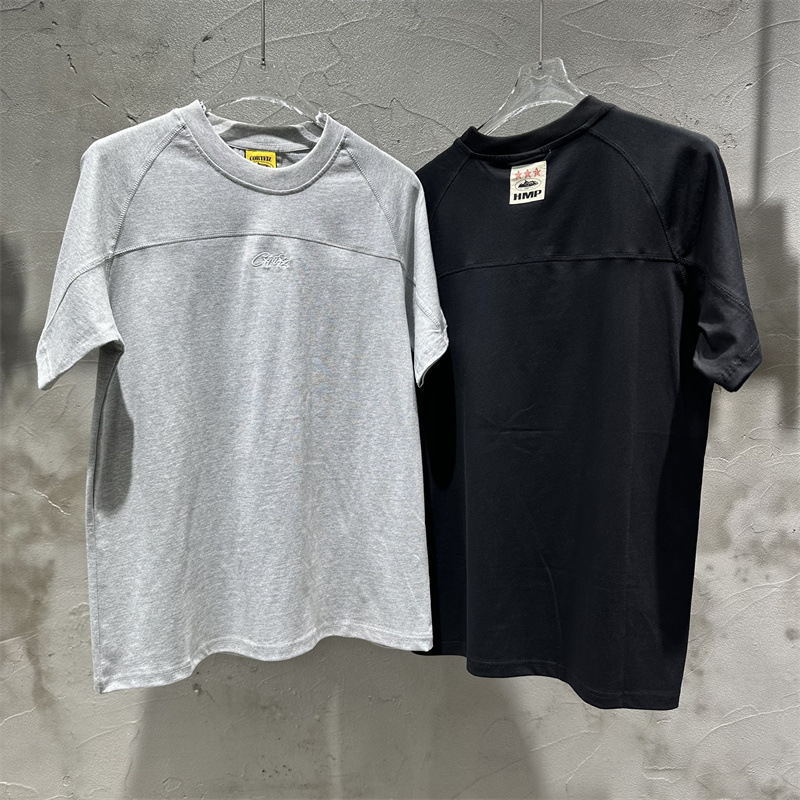 Alcatraz Embroidered Letter Patch Logo American High Street Summer Loose Casual Short-Sleeved T-Shirt