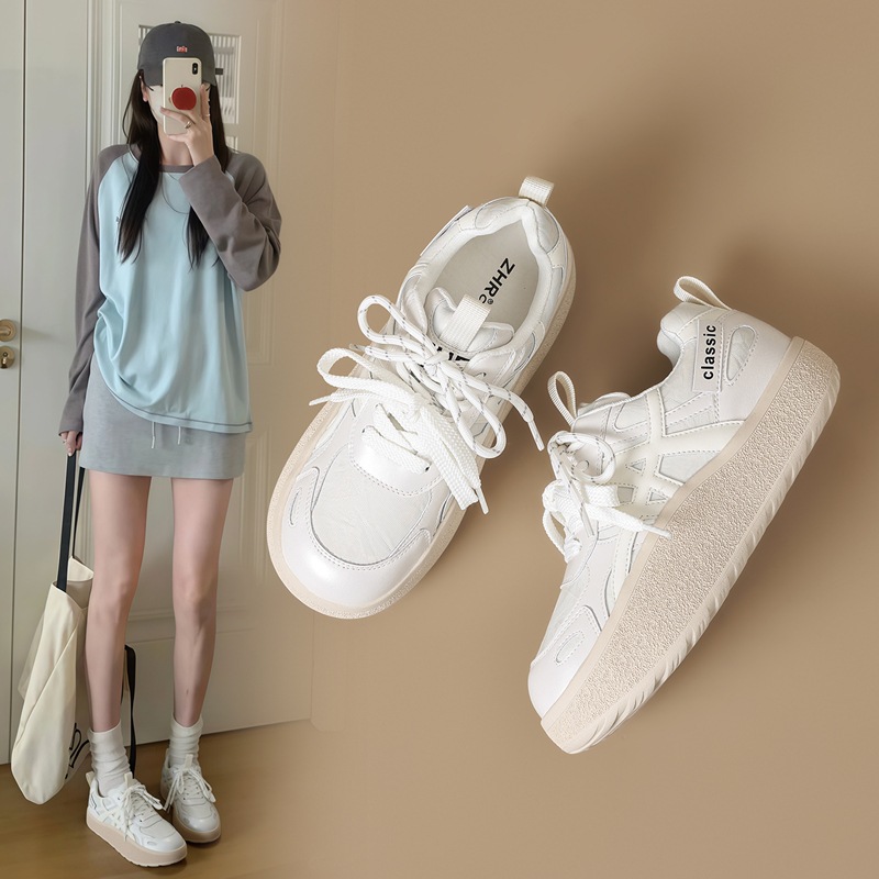 Zhr Thick-Soled Height-Increasing German Training Shoes for Women 2026 Spring and Autumn New Style Casual Shoes for Petite Women Breathable Sports Shoes for Women