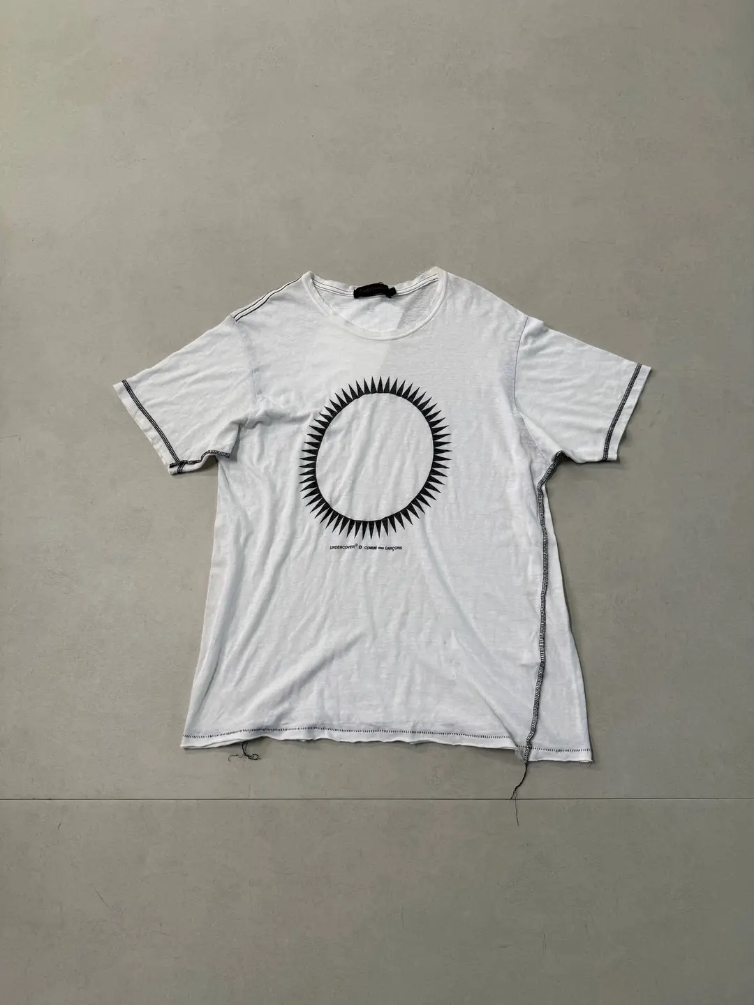 Undercover x CDG Co-Branded Backstitched Single Thread Sawtooth Tassel Short Sleeve Tee Rare archive