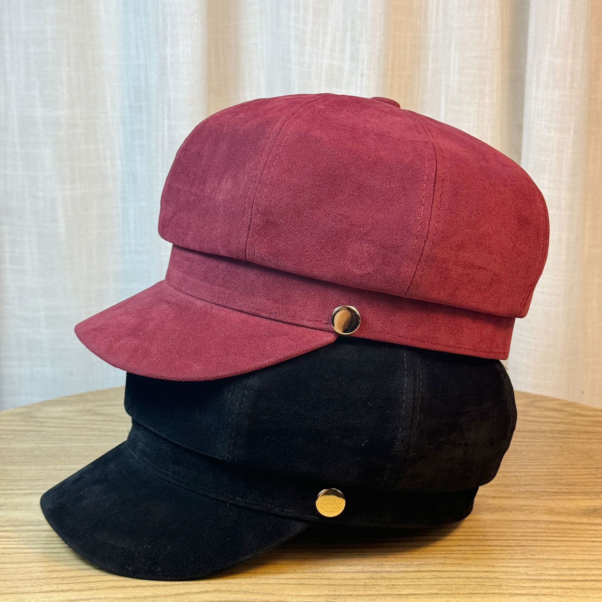 Big head circumference duck tongue beret women's autumn and winter octagonal hat painter hat Japanese retro Korean style small newsboy hat