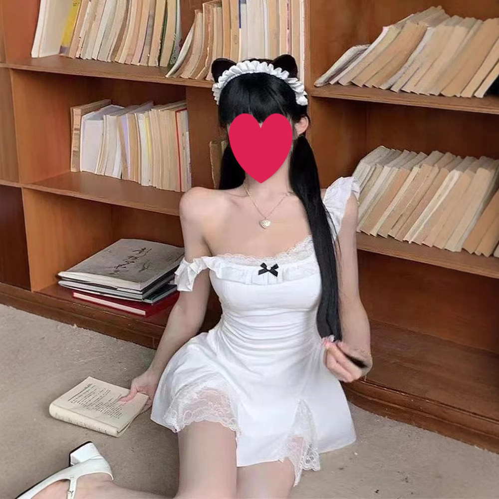 Chubby Girl Gentle Wind Small Flying Sleeve dress Women 2025 Summer Design Sense Lace First Love A Short Skirt Ins Trendy
