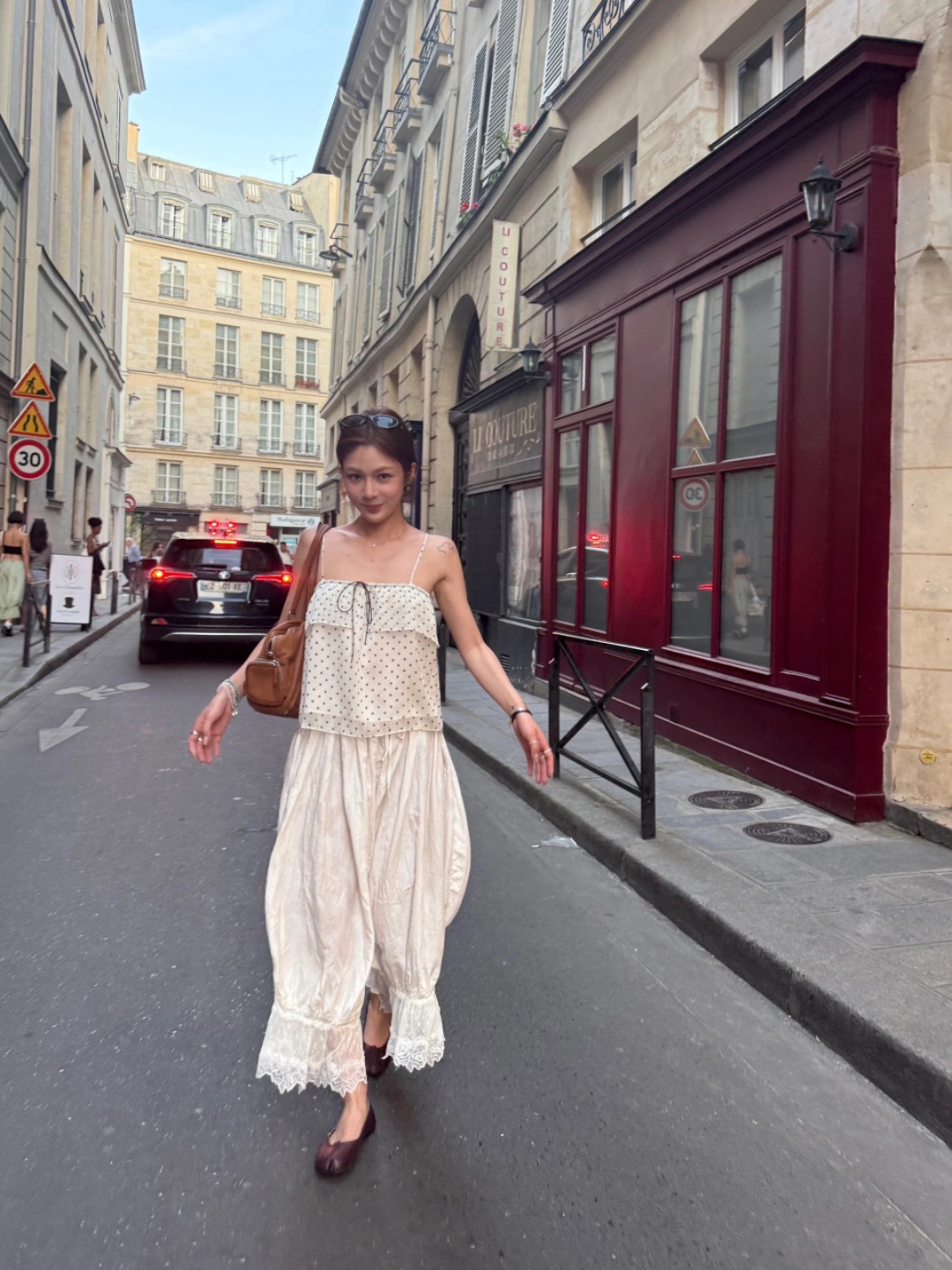 Nana's Same Style/Blogger's Favorite Designer Brand Holiday Style Elegant Lace-Up Two-Wear Small Suspender Tube Top