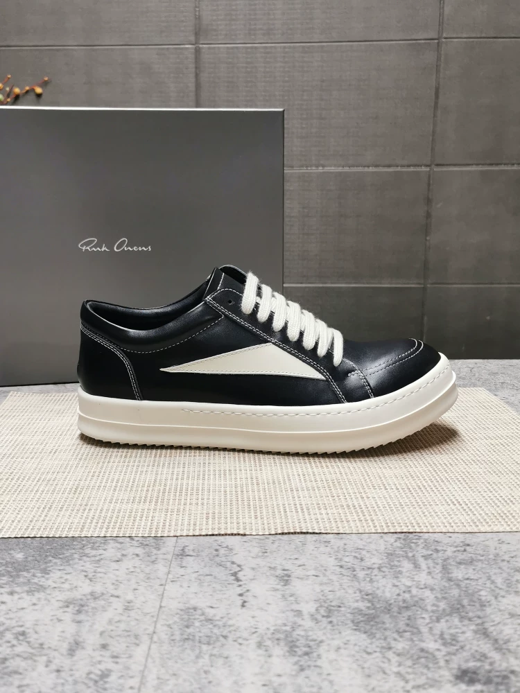 Rmk Owews Genuine Leather Thick-Soled Low-Top Men's Shoes Dark Style Ro Small Triangle High Street Casual Sneakers Women 2026 Trend