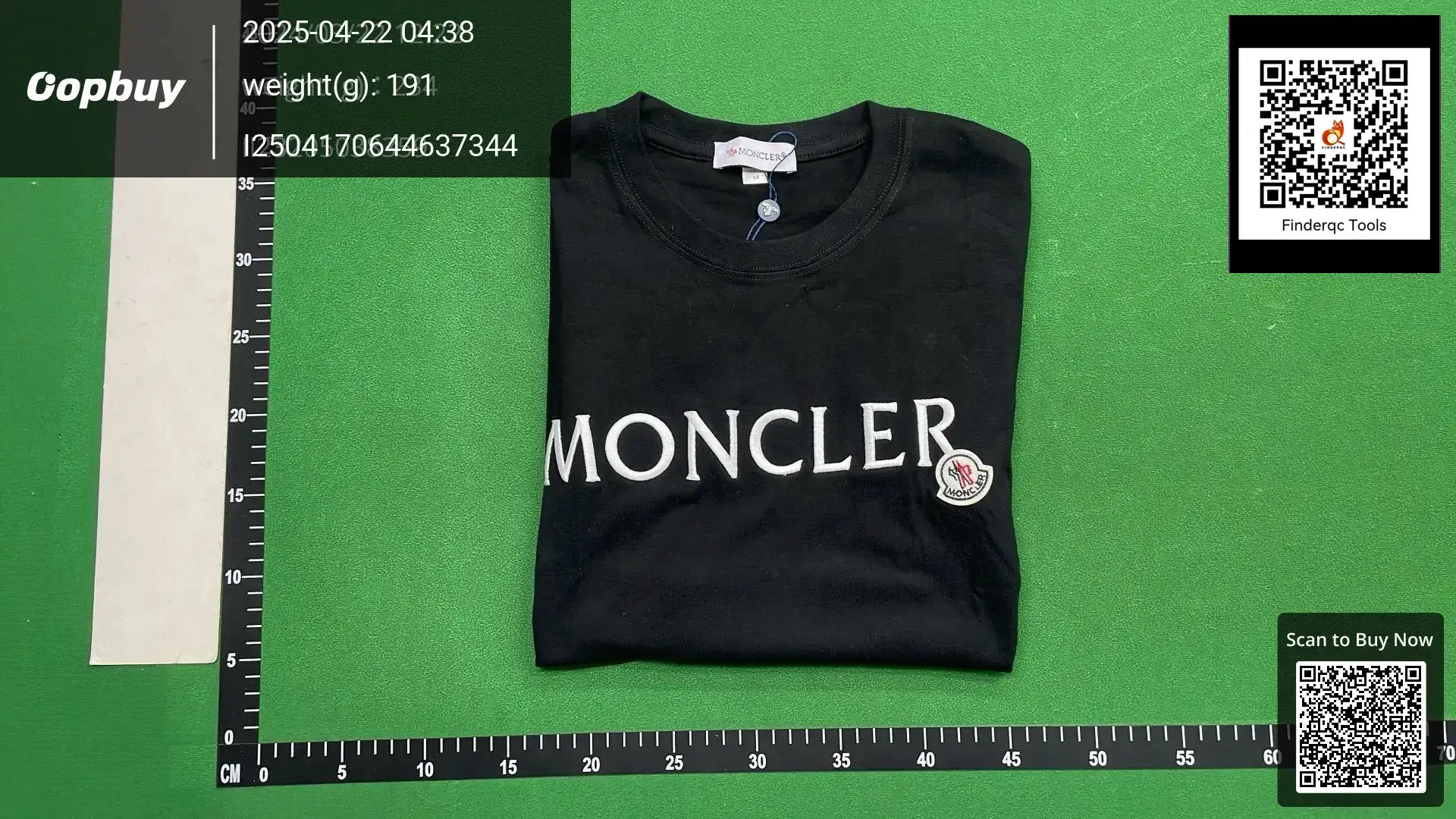 Moncler Black Embroidered Logo T-Shirt