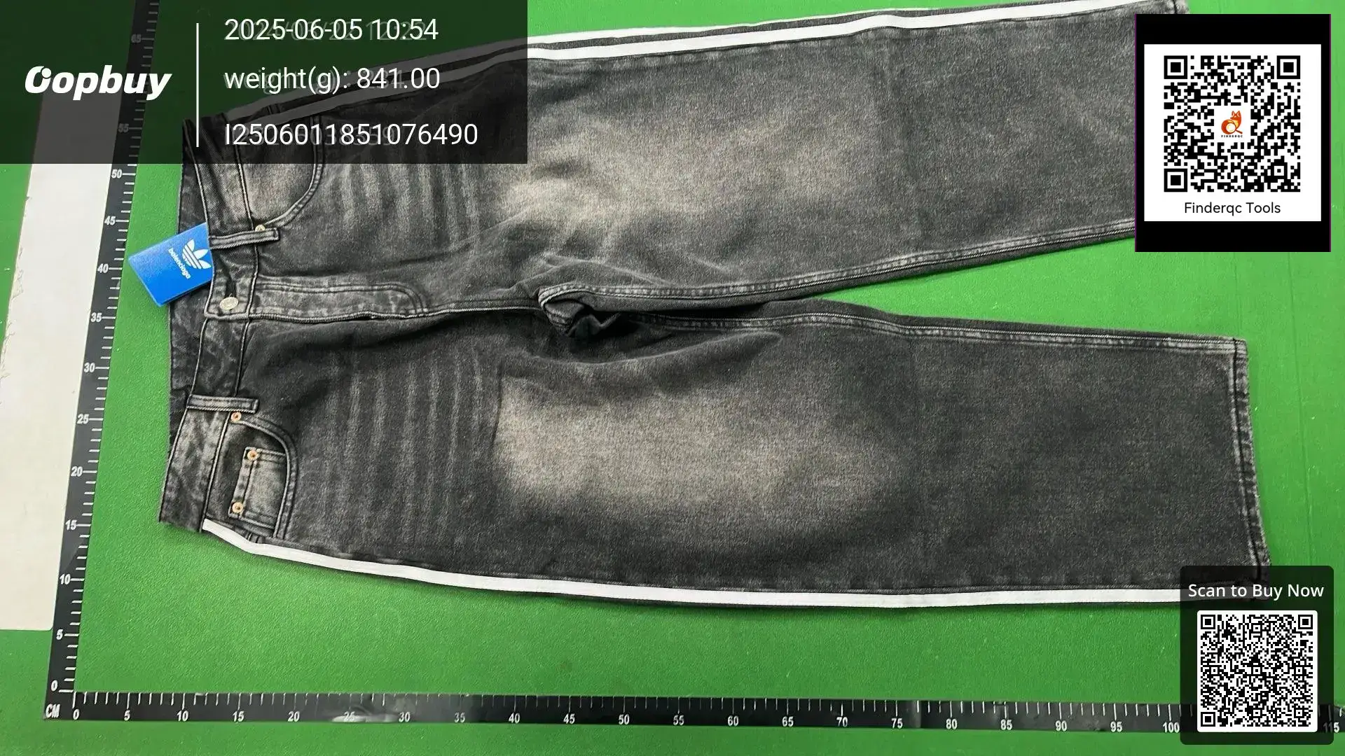 Side Three Bar Loose Straight Jeans Trousers Unisex