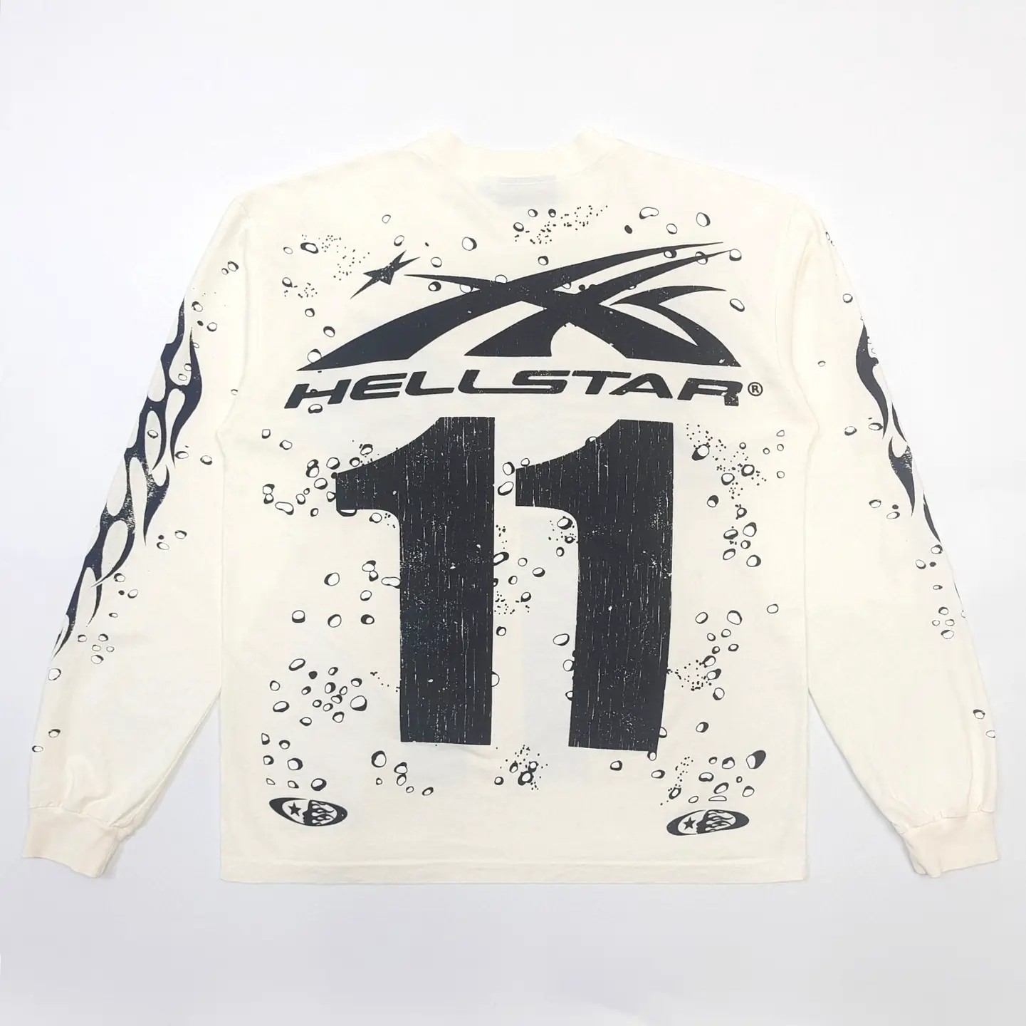 Hellstar Moto Cross Sleeve Bubble Casual Long sleeves T-Shirt