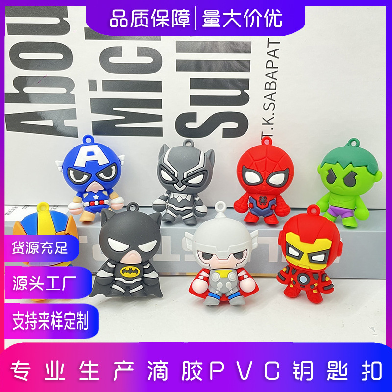 2024 New Marvel Keychain Q Marvel Keychain Avengers Big Head Reunion Marvel Keychain