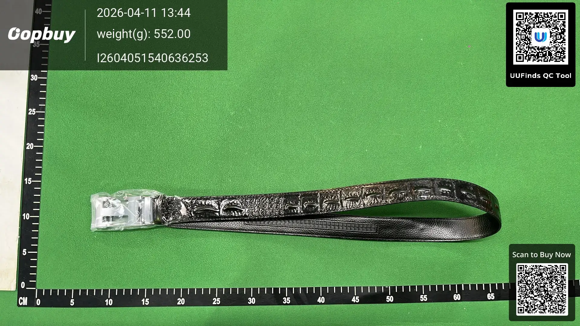 Black Crocodile Embossed Leather Belt