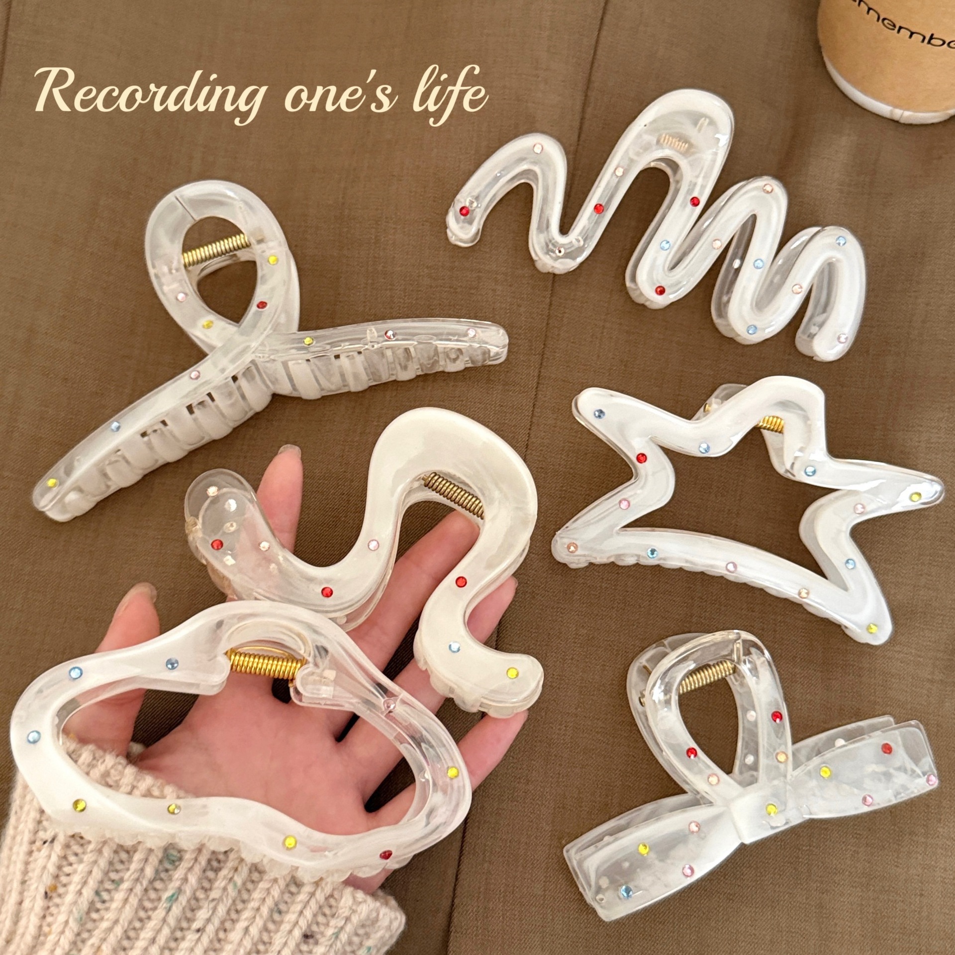 High-Appearance Value Colorful Diamond Star Bow Hair Clip for Girls, Versatile Multi-Purpose Shark Clip Hairpin Hair Accessory
