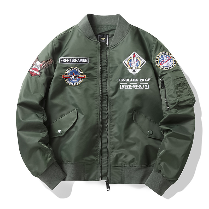 2021 Spring and Autumn New Air Force ma1 Aviator Jacket Men's Embroidered Baseball Suit Large Size Coat Work Jacket Trendy