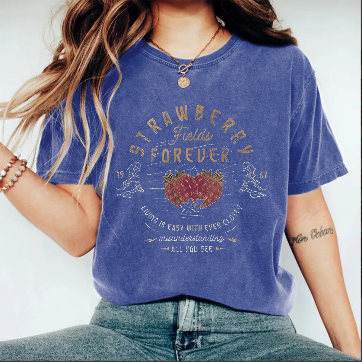Foreign Trade Women's Summer American Retro Street Heavy Cotton Washed Old T-shirt for Men and Women with Letter Printing T-shirt