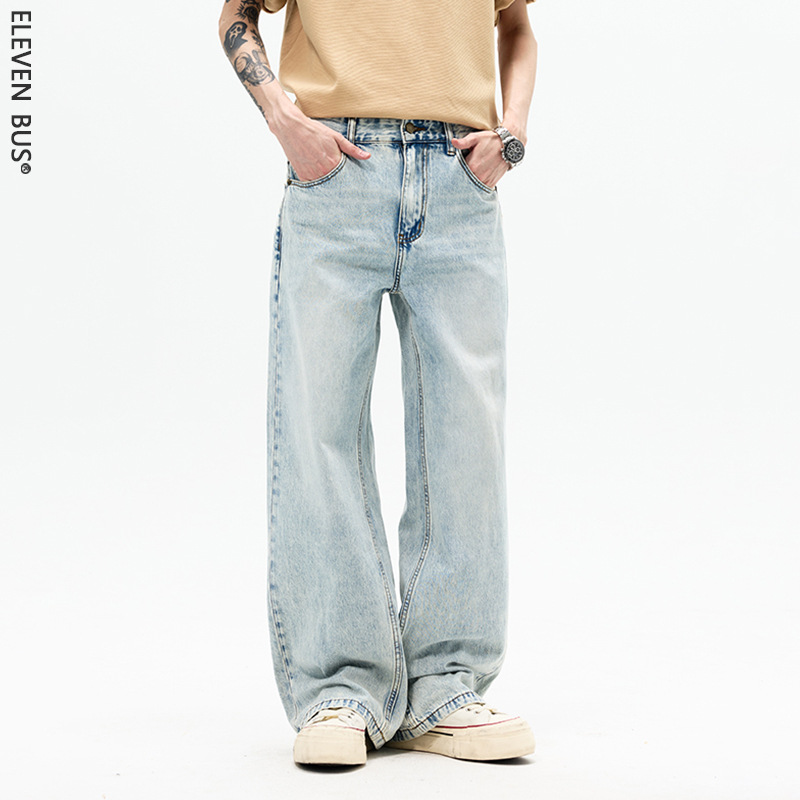 Delight in Doing It | Spring and Summer New American-Style Wide-Leg Jeans for Men, High-Street Fashion Brand, Trendy Drapey Men's Straight-Leg Jeans.