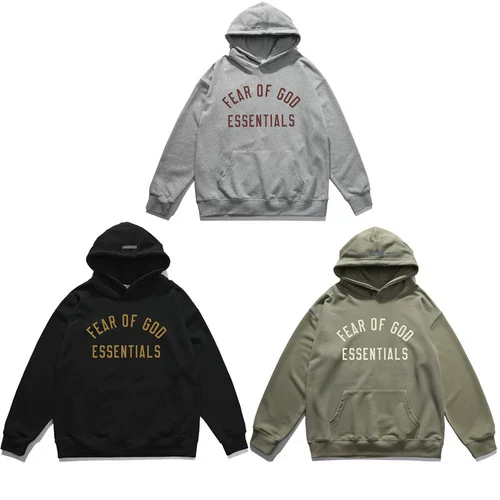 European and American trendy brand ESSENTIALS letter printed hooded loop hoodie Jerry's loose men's and women's jacket