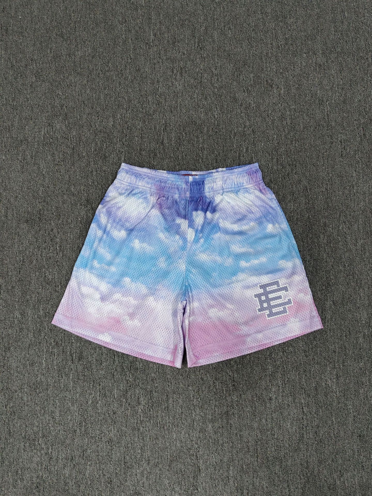 Eric Emanuel Basketball Shorts Blue Cloud Print