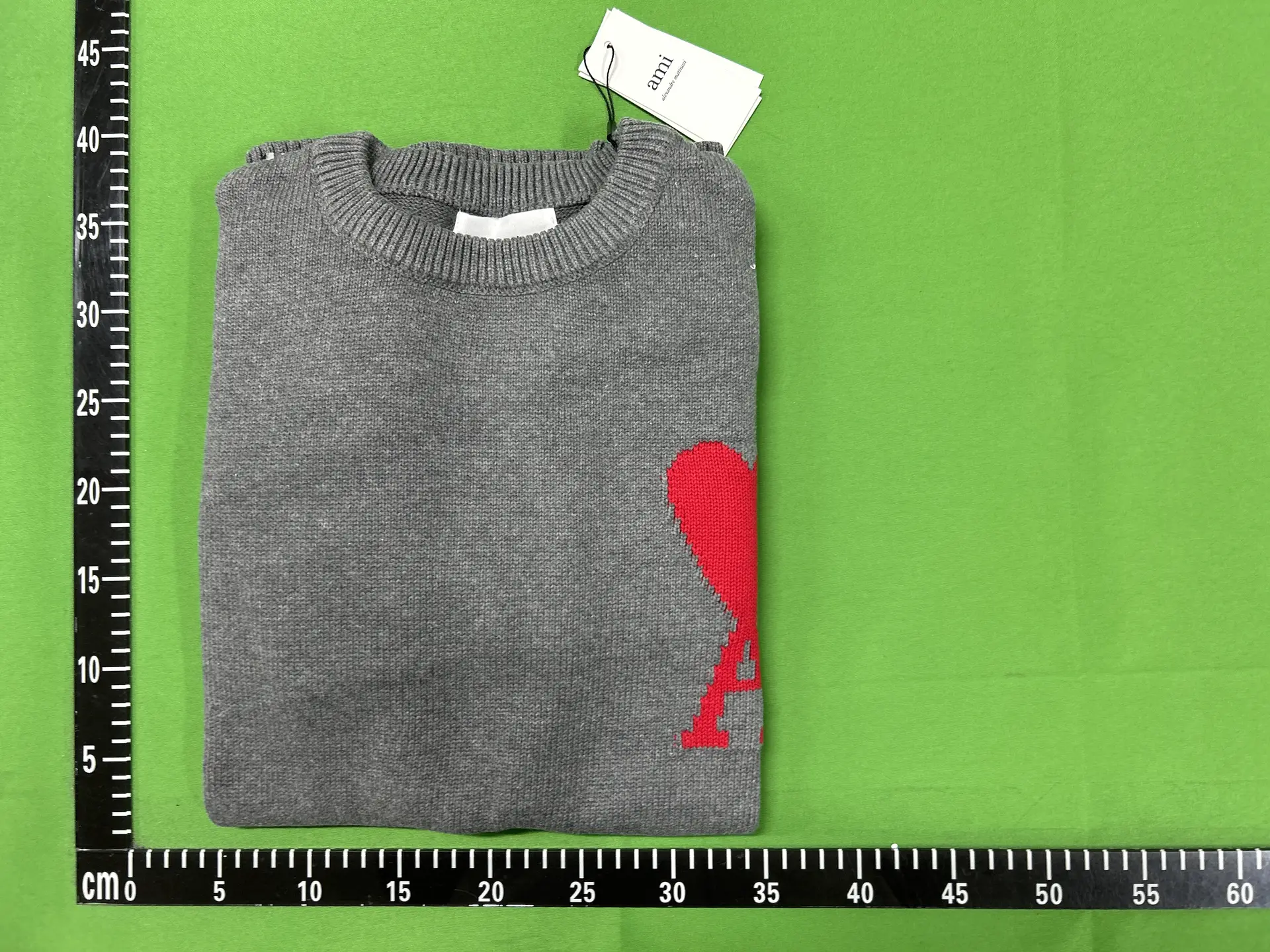 Ami Paris Crewneck Sweater Grey Red