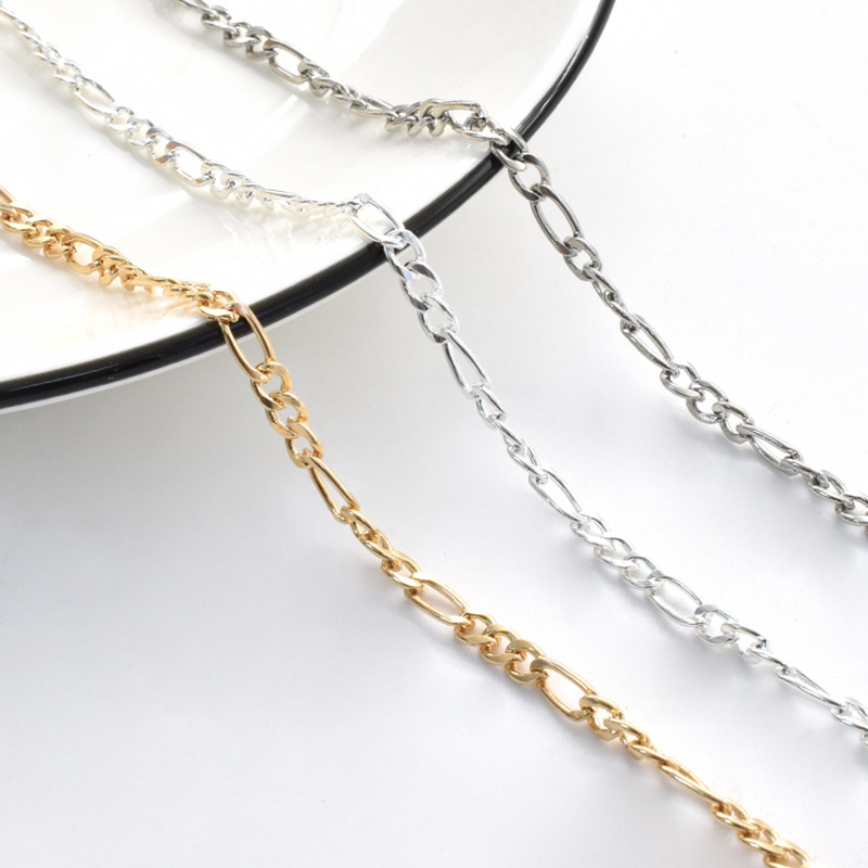 DIY Accessories Iron 3:1NK Button Chain Necklace Bracelet Clothing Bag Chain Material Semi-finished Chain
