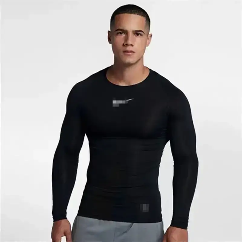 Tight Long Sleeve Fitness Breathable Base Men's Basketball Running Quick-drying Sports American Style High Elastic Compression Training Long Sleeve