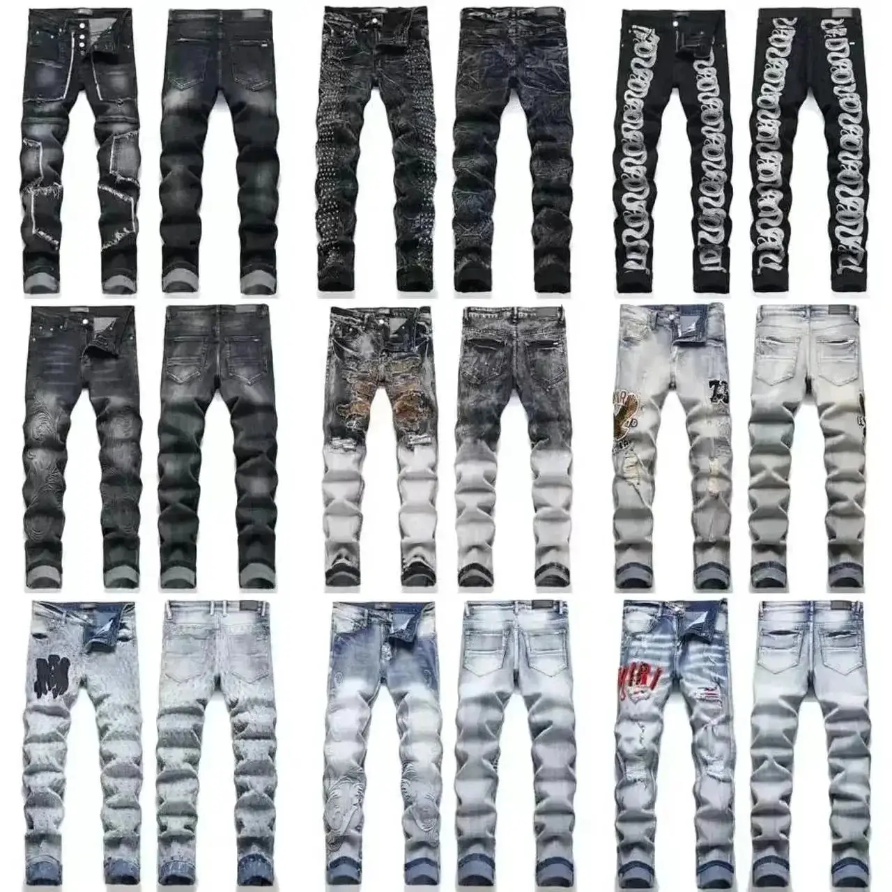 High quality versatile fashion casual jeans-M