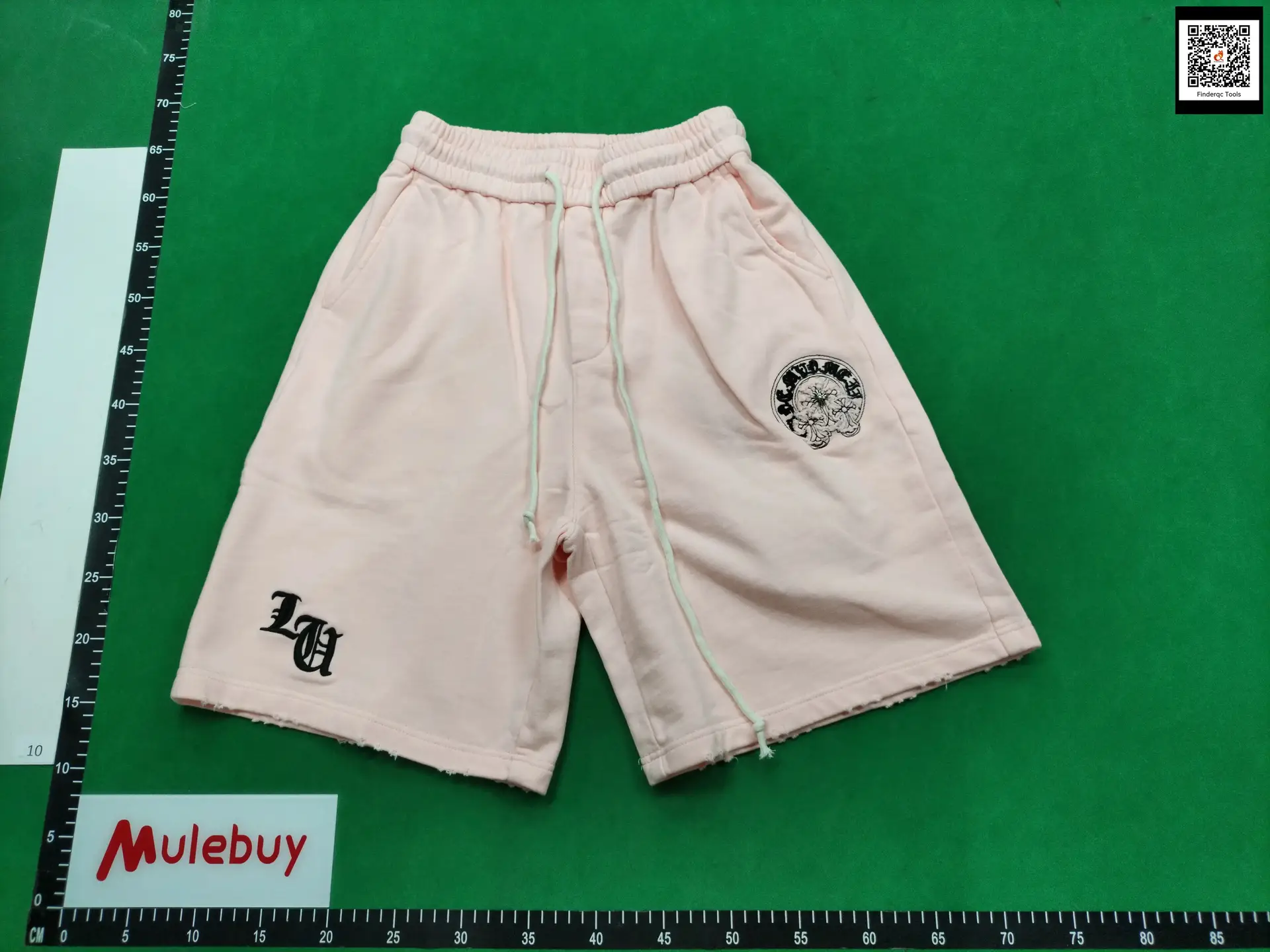 2025 New arrival Men Summer Terry Cotton Heavy weight Cross Embroider shorts Fashion Trendy Loose Quarter Pants