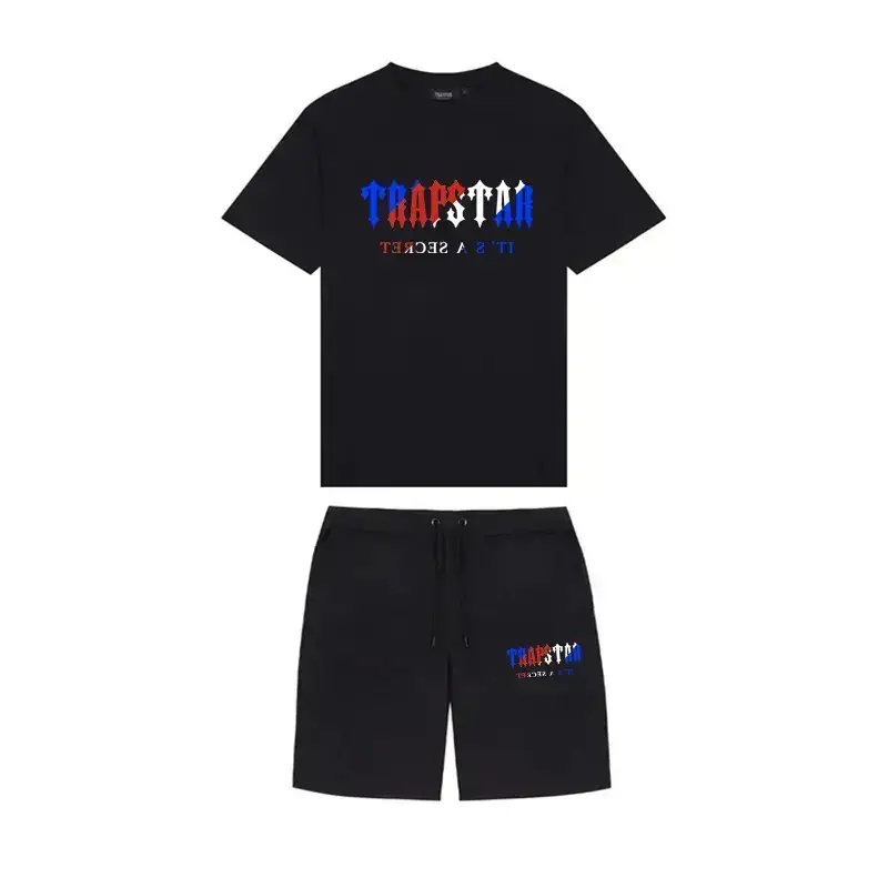 2025 New Summer Short-Sleeved Shorts Suit Casual Versatile Sports Round Neck Thin T-Shirt Men's and Women's Two-Piece T-Shirt