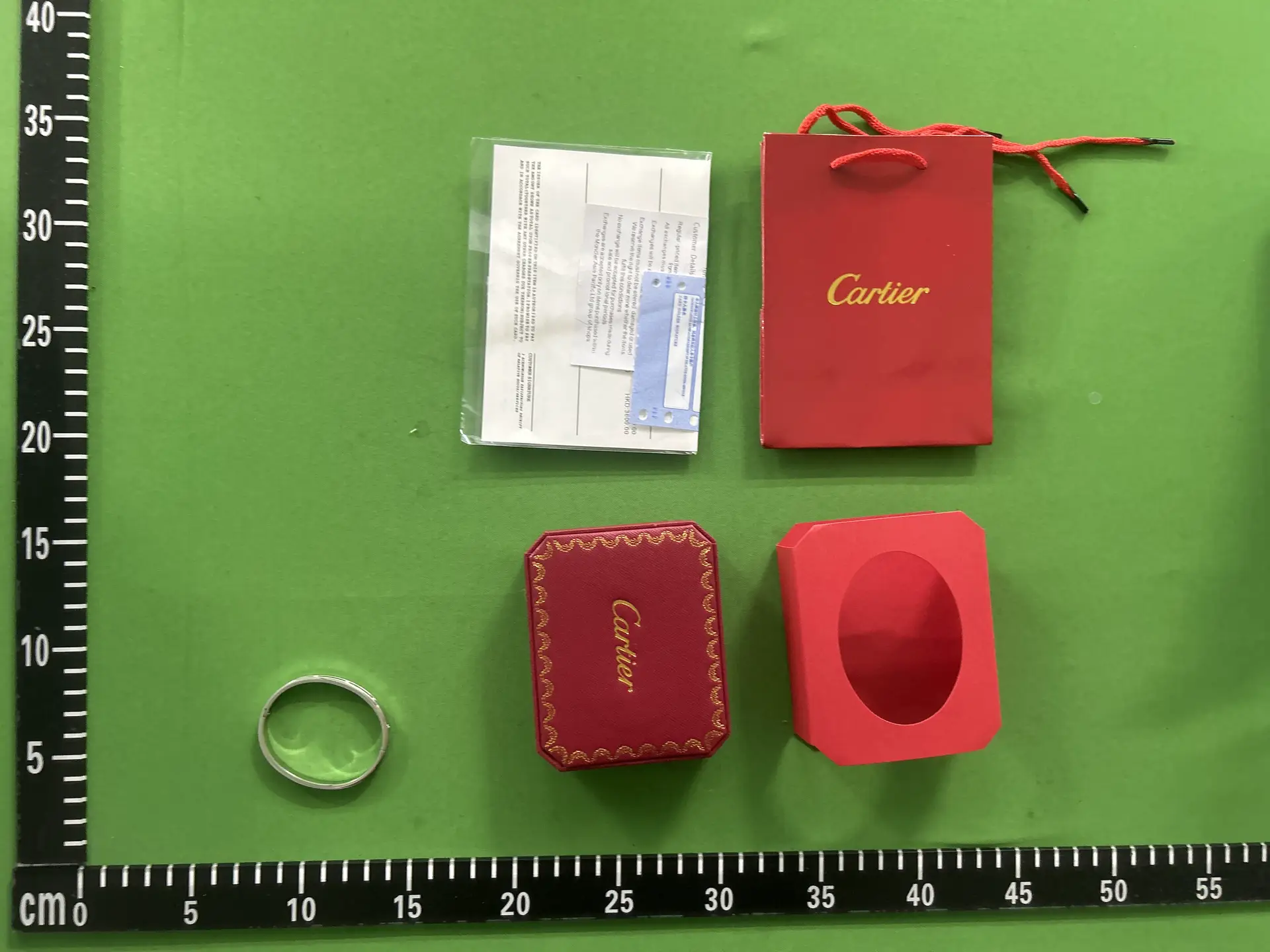 Cartier ring with box and bag