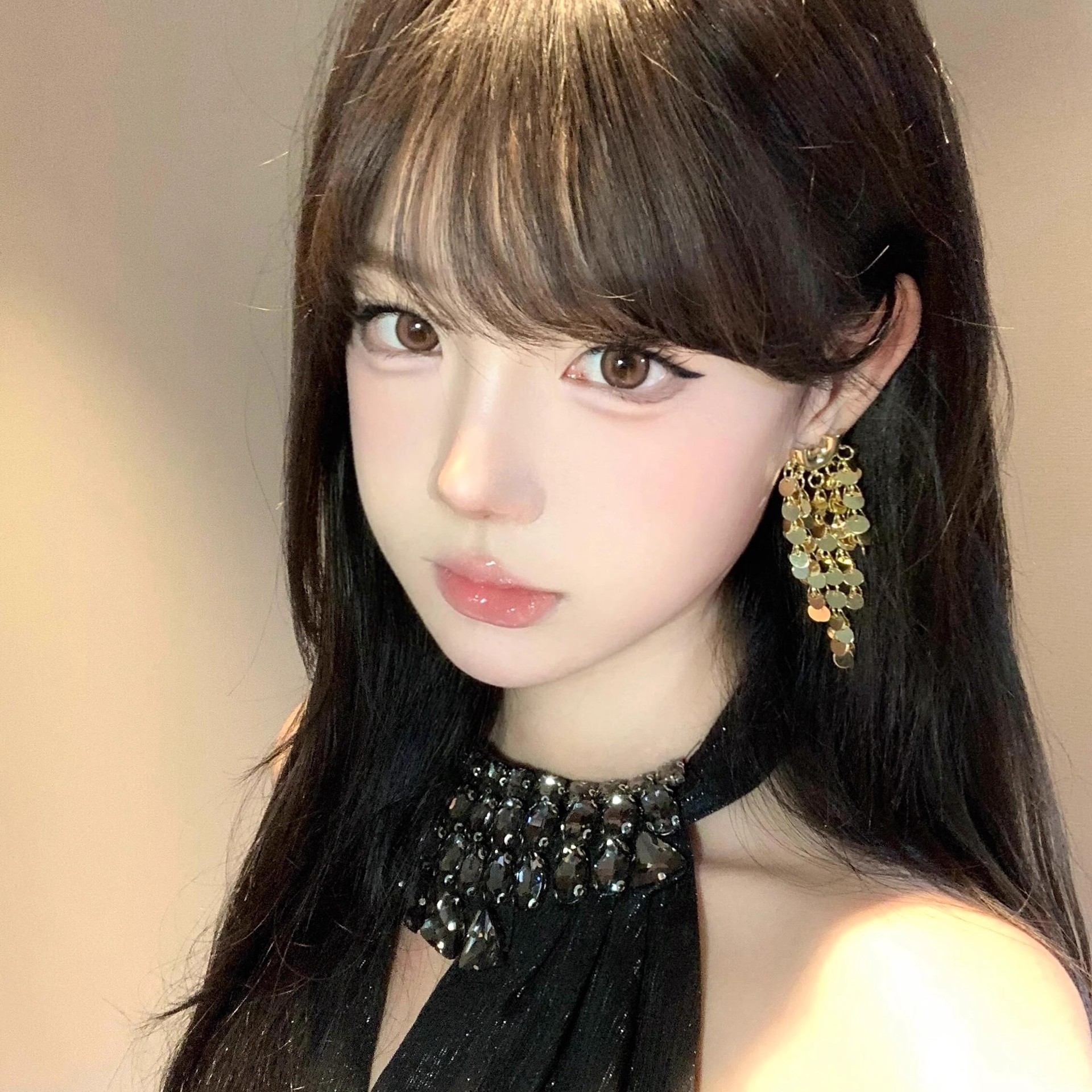 Metal Sequins Tassel Earrings Women's Niche Design Elegant Elegant Earrings Light Luxury Fashion All-match Earrings Exaggerated Earrings