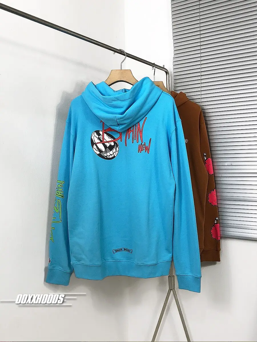 Hippie Smiley Creative Kuso Fashion Casual Thin Hoodie Cross Cartoon Cartoon Men's and Women's Cotton Sweatshirt