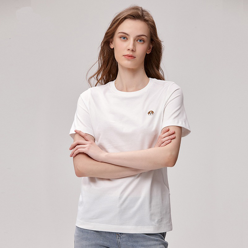 Haggis's New Summer Pure Cotton Round Neck T-Shirt Women's Trendyy Slim British Style Women's Top 241