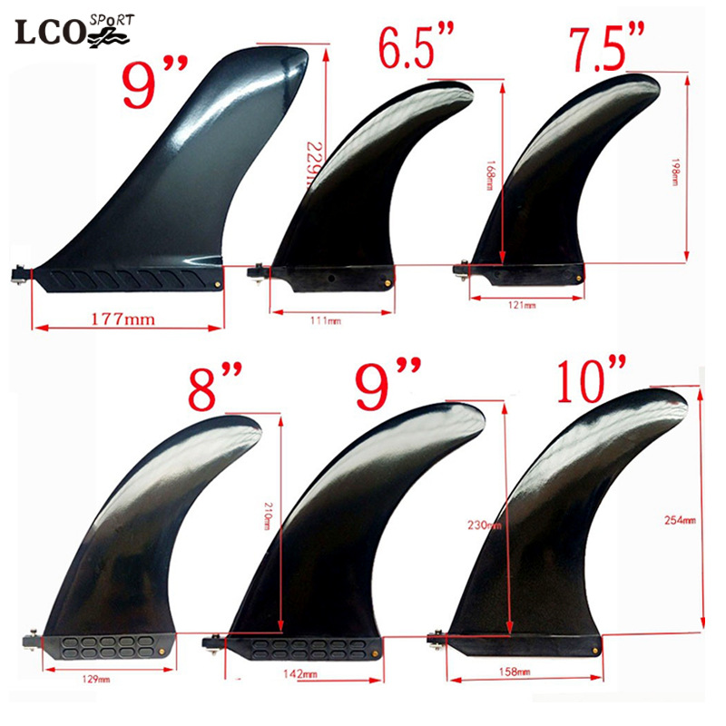 Cross-border SUP paddle board tail fin surfboard fin 6.5-10 inch nylon plus fiber single fin long plate center tail rudder