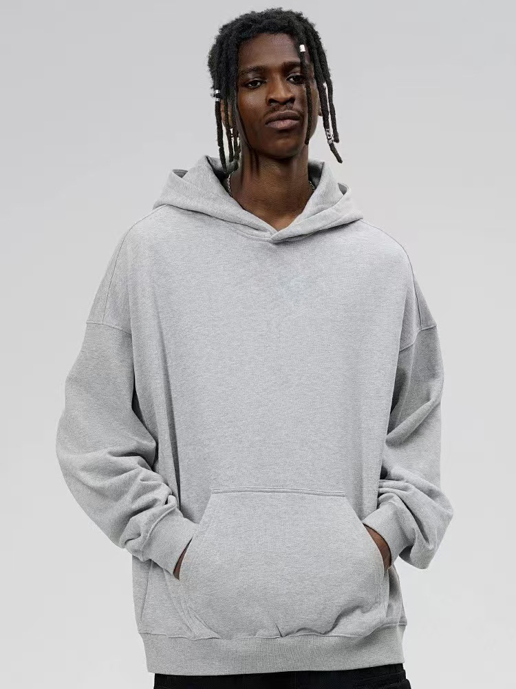 Sweater Men's Hooded Autumn and Winter Raglan Sleeve Solid Color Simple High-end Hoodie Ins Couple Fashion Fleece Jacket