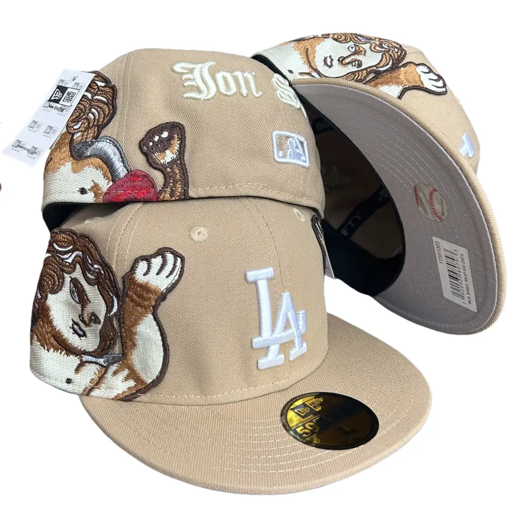 2025 Hot Selling Cross-Border Export Mlb Angel Doll Baseball Cap Yankees Bulls Nfl Pattern Flat Brim Size