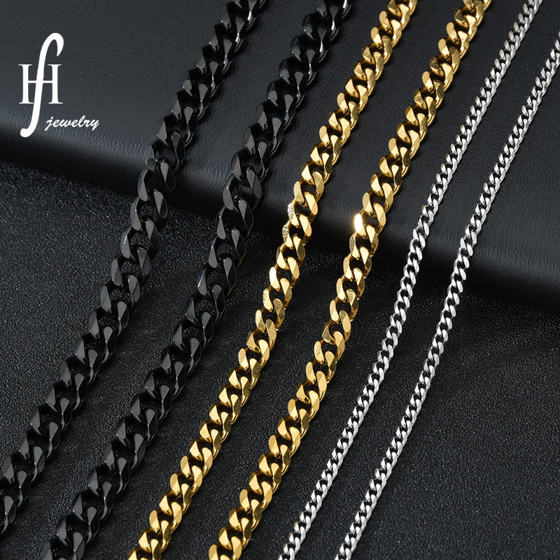 Stainless Steel Six-Sided Necklace for Men and Women in Europe and the United States, Hot-Selling Trend, Domineering Cuban Chain, Hip-Hop Personalized Thick Chain Wholesale