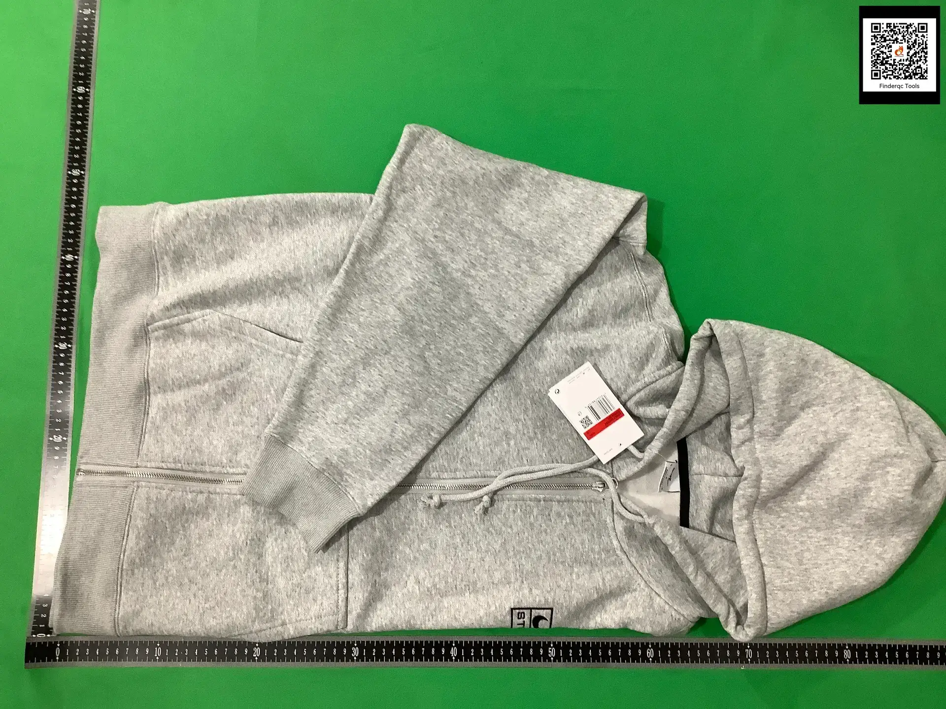 Gao Ding Independent Men's and Women's Joint Hook Embroidered Zipper Drawstring Hooded fleece-lined Sweatshirt Coat Loose Cross-border