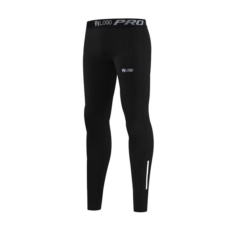 Foreign Trade Brand Logo in stock Ice Silk Elastic High Waist Sports Pants Men's Summer Tight Running Training Cropped Pants Foto QC de 1688 na Qualit.ly