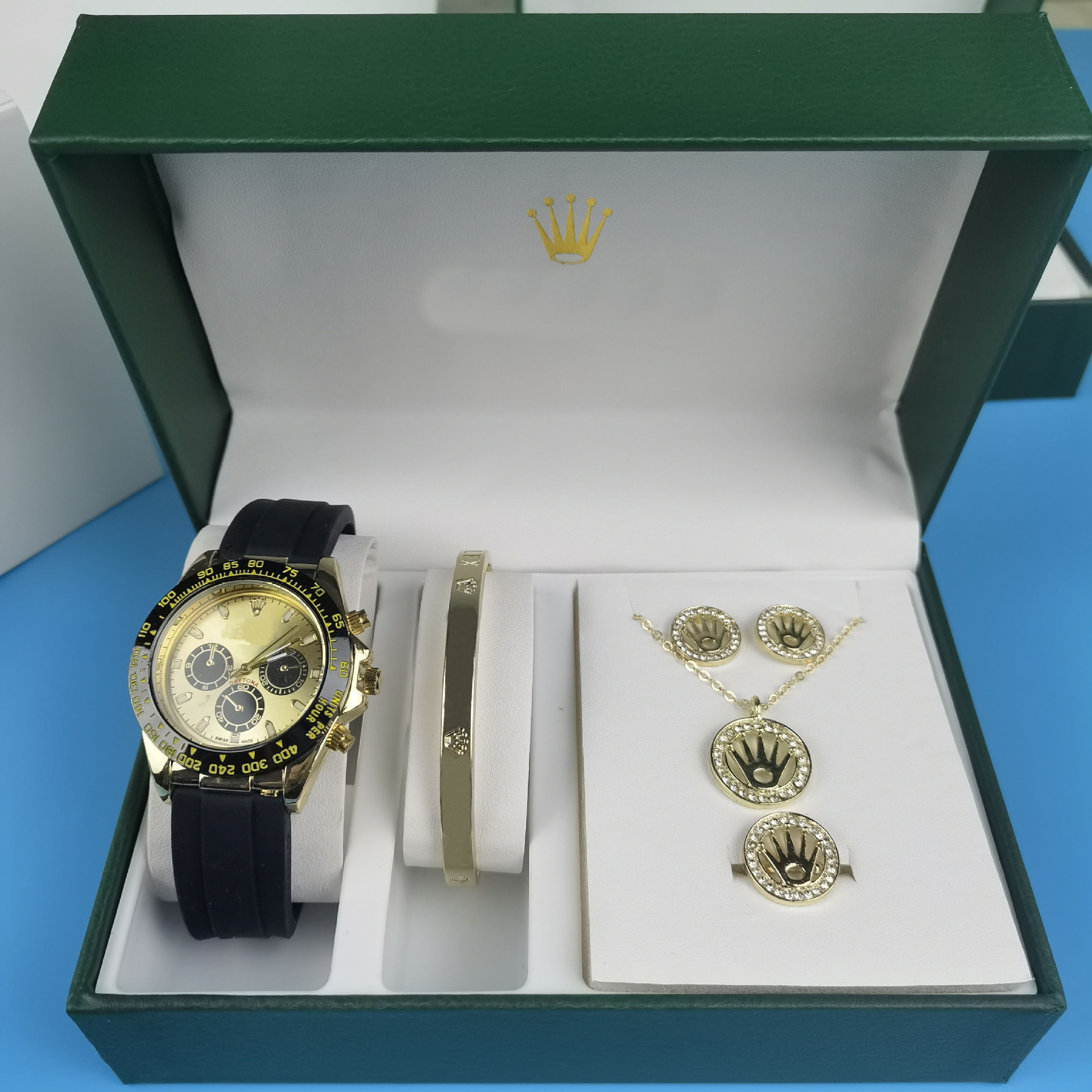 Laojia Five-Piece Watch Jewelry Set Original Silicone Daytona Watch Jewelry Manufacturer Spot Wholesale