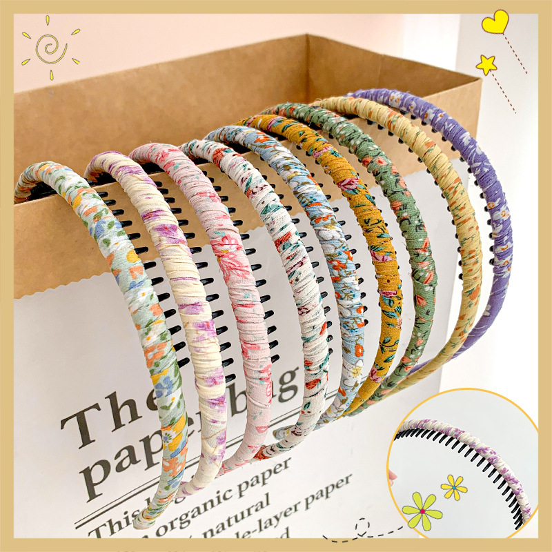 Hair Band Retro French Style Floral Hair Pressure Toothed Non-slip Hair Tour Headband Wash Fairy Mori Style Girl Hair Pin Headwear