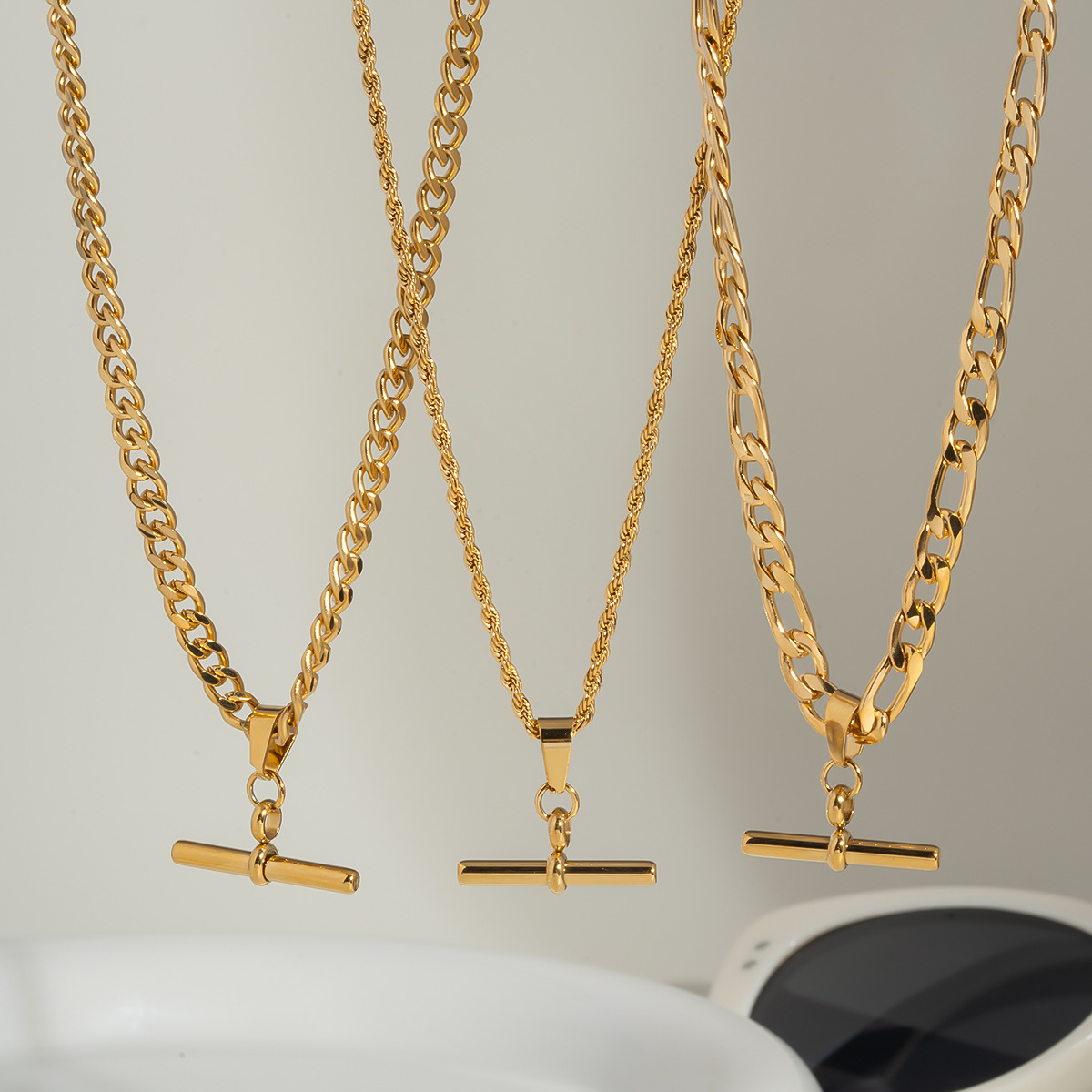 European and American Hot Selling One-word Pendant Necklace Niche Design Hip Hop Cuban Chain Necklace Stainless Steel Jewelry Personalized Fashion