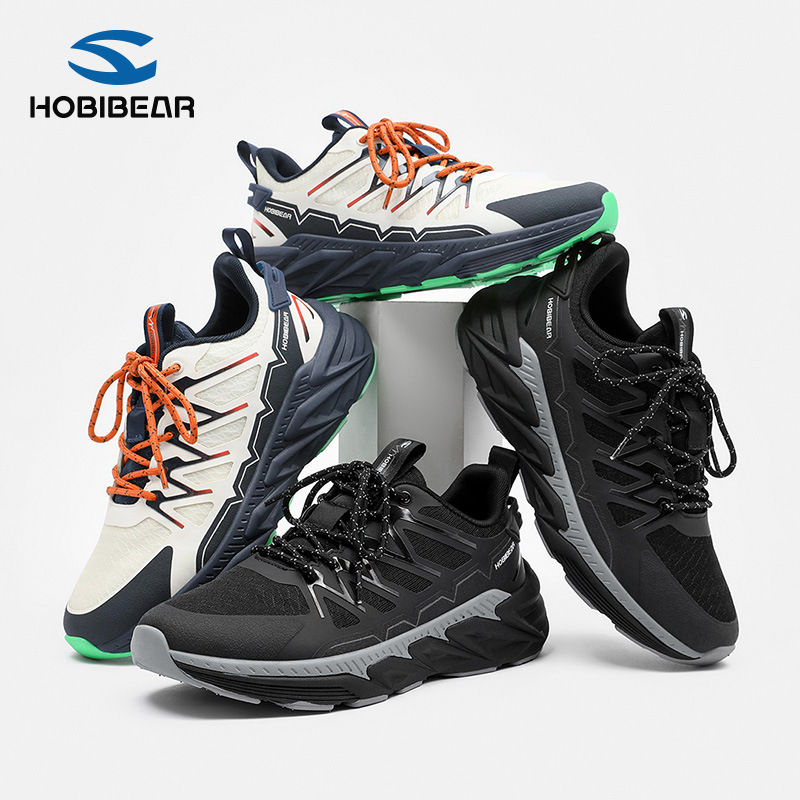 Hobibear Men's Shoes Spring and Autumn Sports Shoes Fabric Upper Breathable Running Shoes Walking Casual Shoes Dropshipping