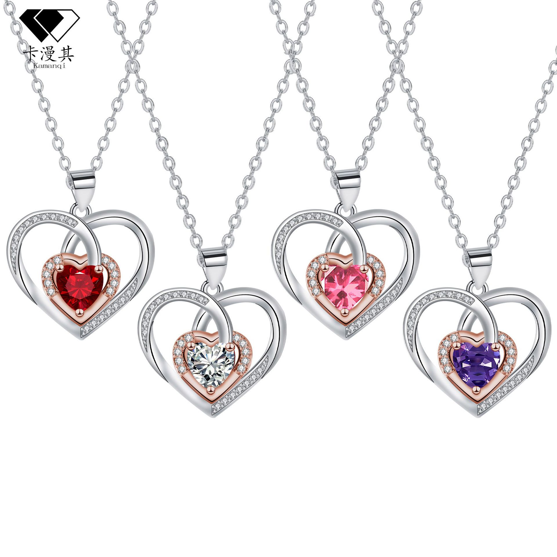 Kaman its European and American cross-border e-commerce love fashion retro necklace women's romantic cross chain jewelry all-match