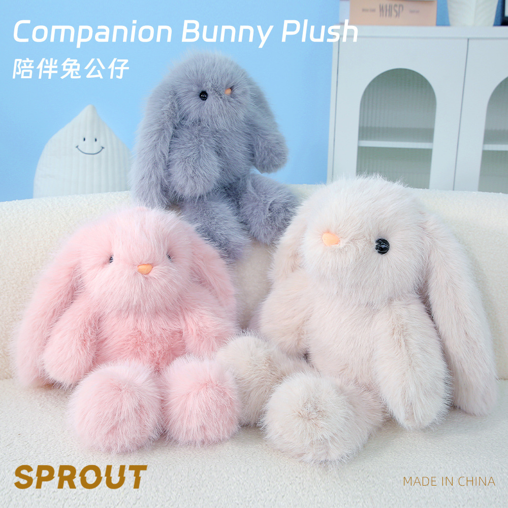 Cute Companion Rabbit, Realistic Rabbit Plush Toy, Adorable Soft Healing Companion Doll, Comforting Gift
