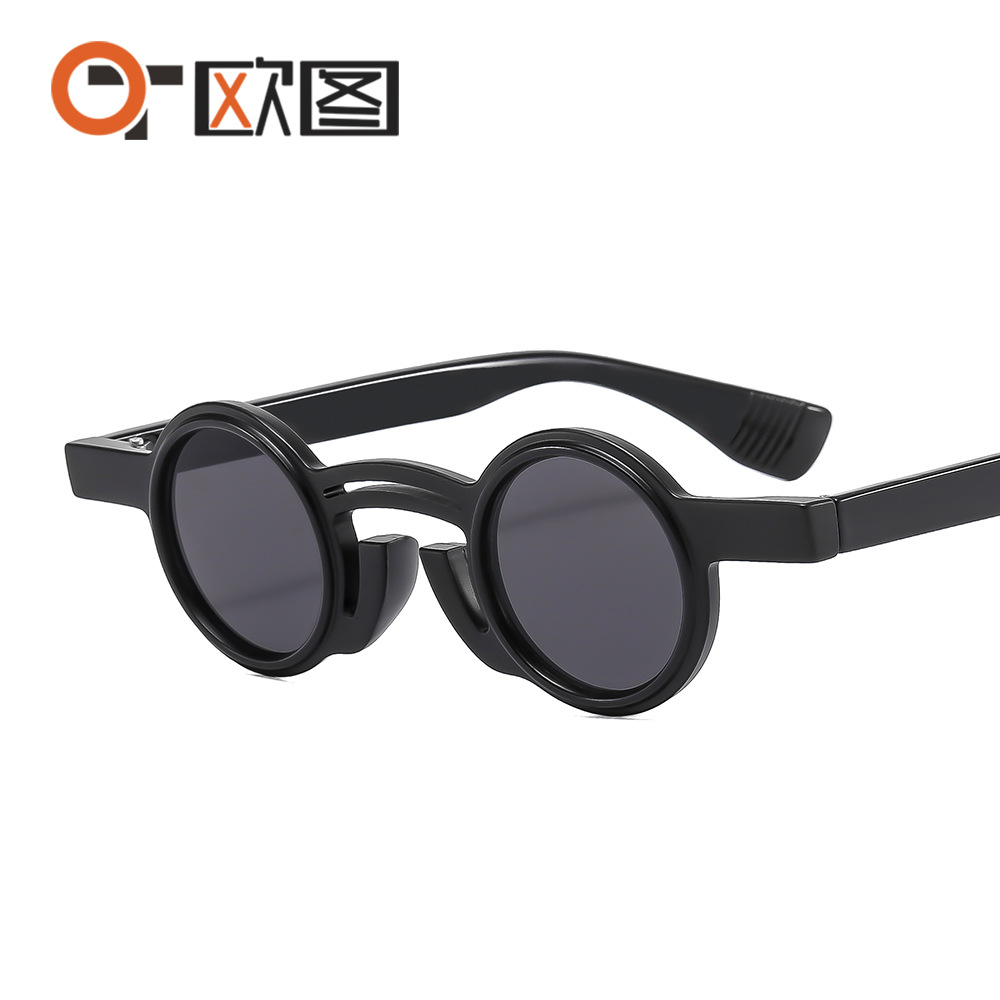 Cyberpunk Small Round Frame Personality Sunglasses Men and Women Street Photograph Modern Hip Hop Small Sunglasses 4292