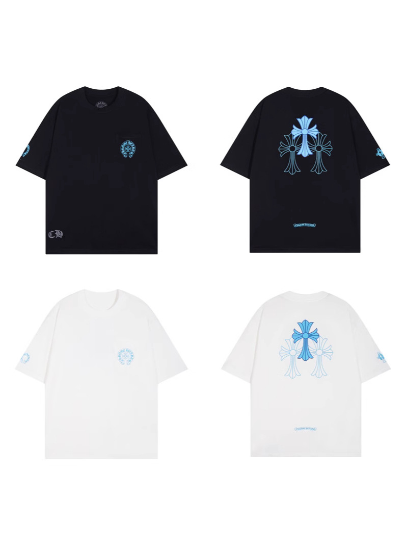 Chrome Hearts2025Ss Summer Trendy Brand Chrome Loose Printed T-Shirt for Men and Women, Factory Direct Hair