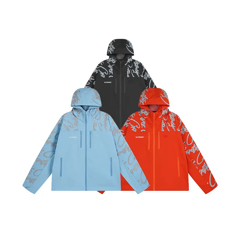 Corteiz Alcatraz Island Embroidered Alphabet Jacket American Style Street Stitching Charge Clothes Loose Men's and Women's Hooded Jacket