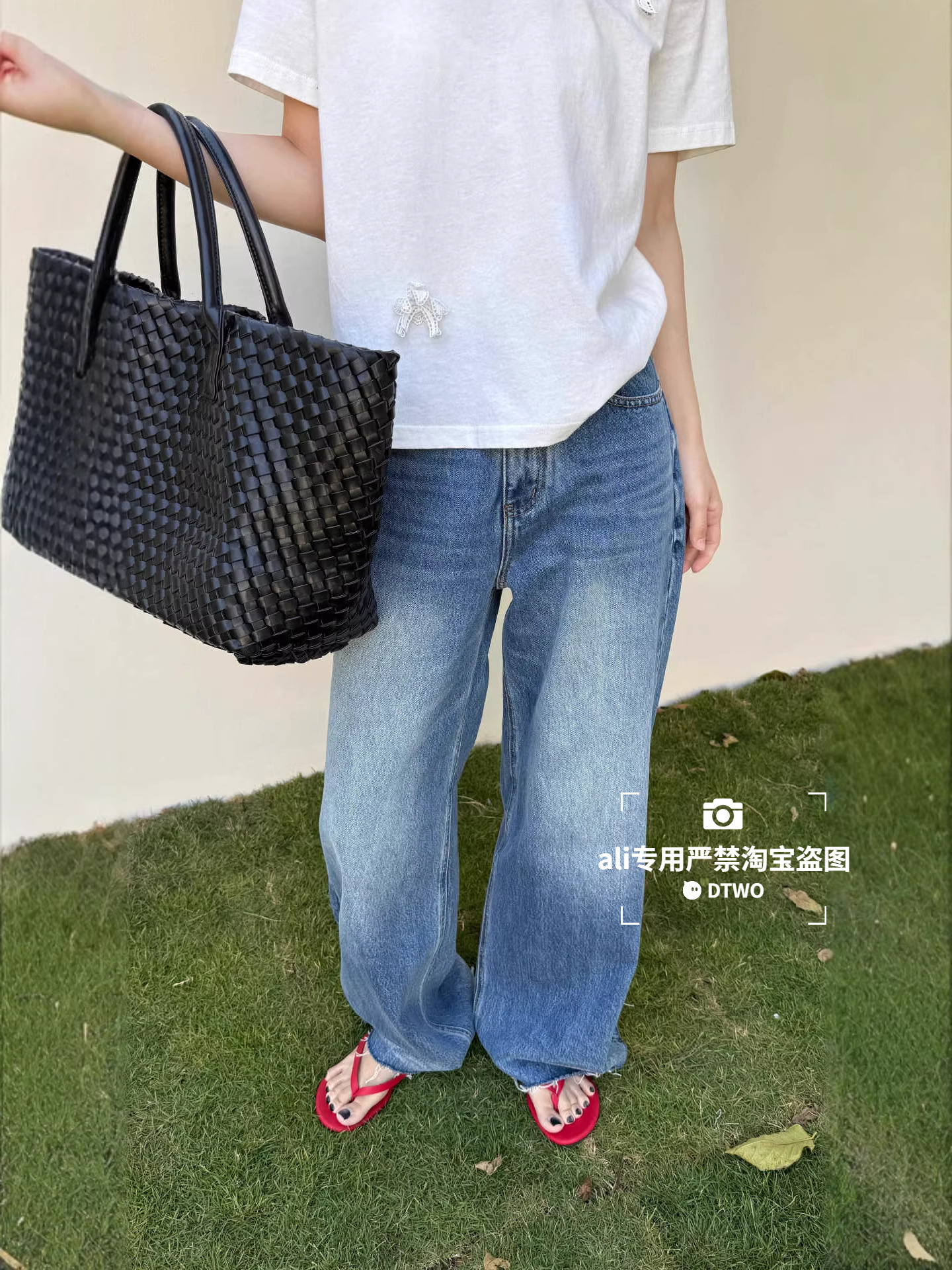 Dtwo Spring/Summer New Original Design Thirteen Lines Women's Wholesale Simple Retro Versatile Wide-Leg Jeans