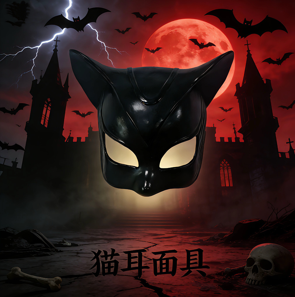 Cross-Border Halloween Catwoman Mask Adult Half-Face Sexy Female Mask Party Bar Party Costume