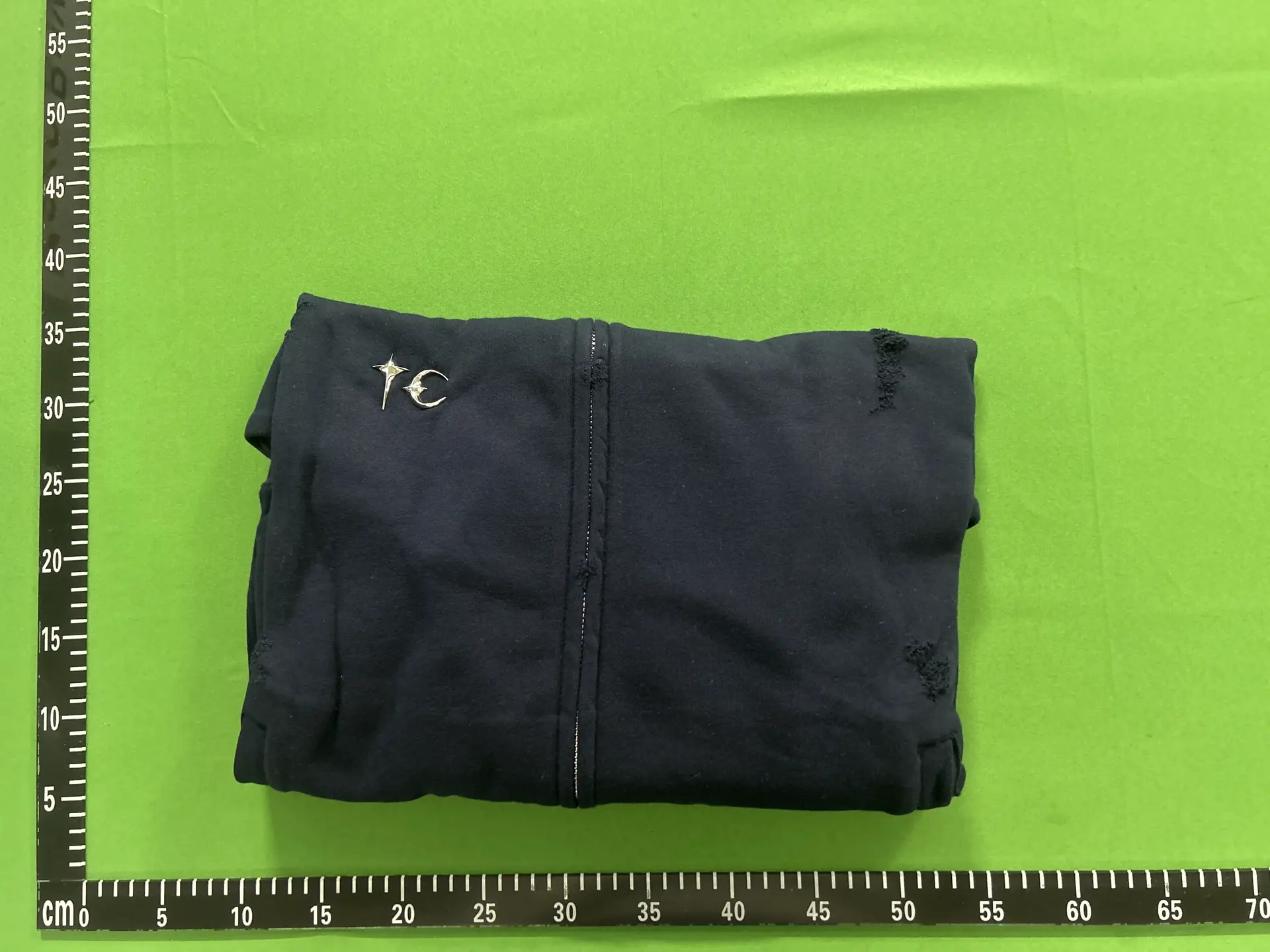 Thugclub FW25 washed and destroyed flame patchwork hoodie, moon star logo cardigan, hooded jacket