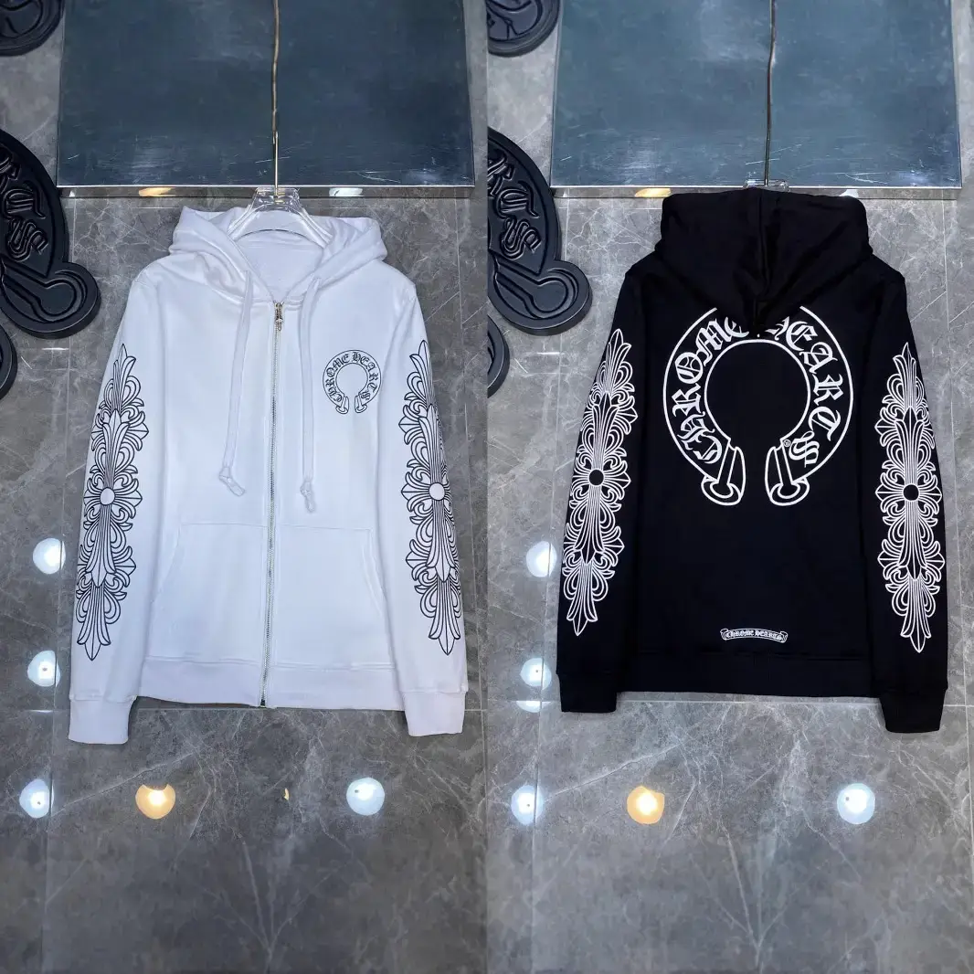 New Cross-Border Authentic Chrome Hearts Classic Zip-Up Hoodie Jacket