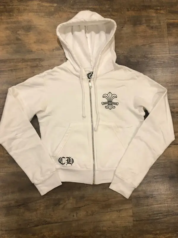 Chrome Hearts Zip Up Hoodie White
