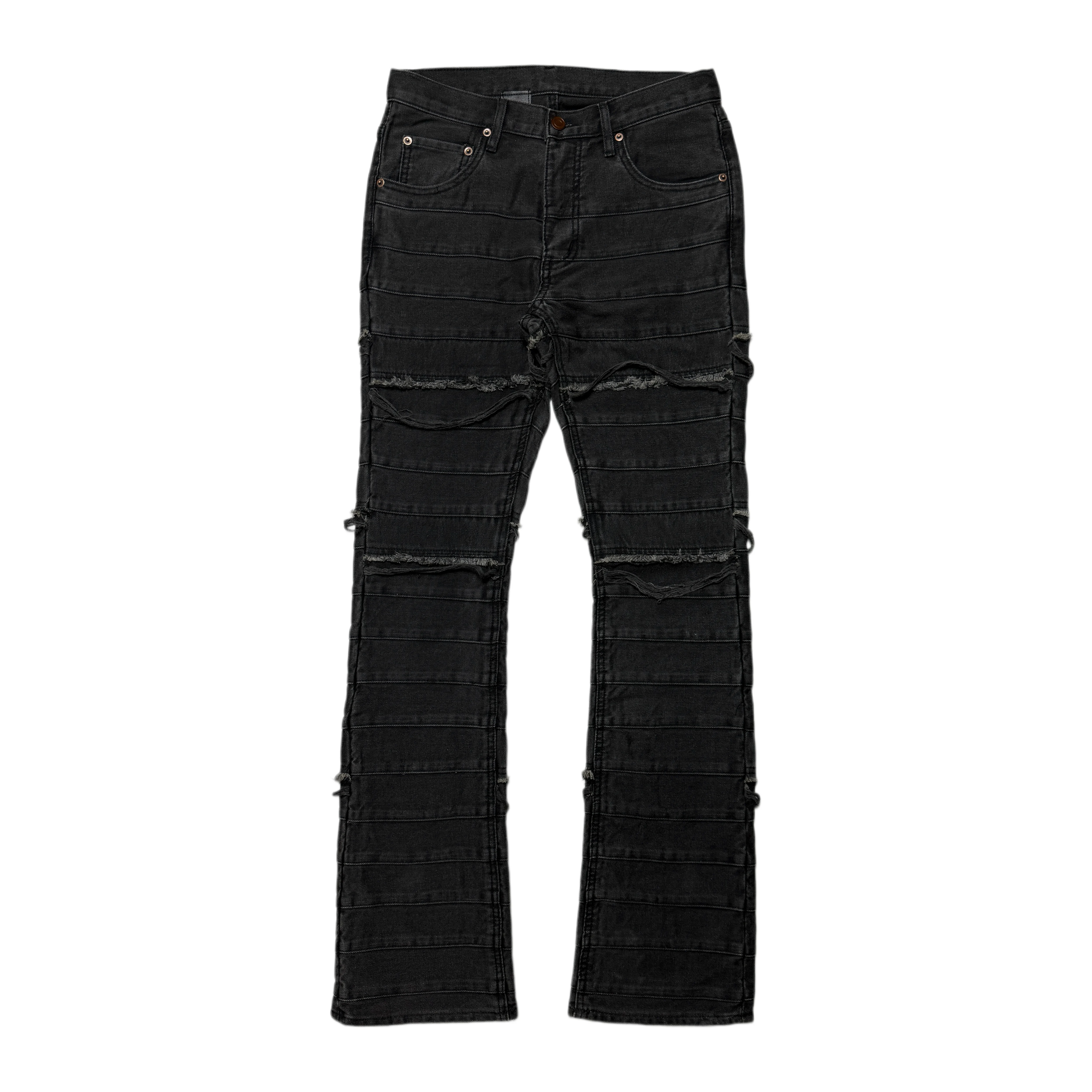 Tearing Paradise TEAR Black Layered Tassel Destruction Micro La Jeans Visual Subculture Archive