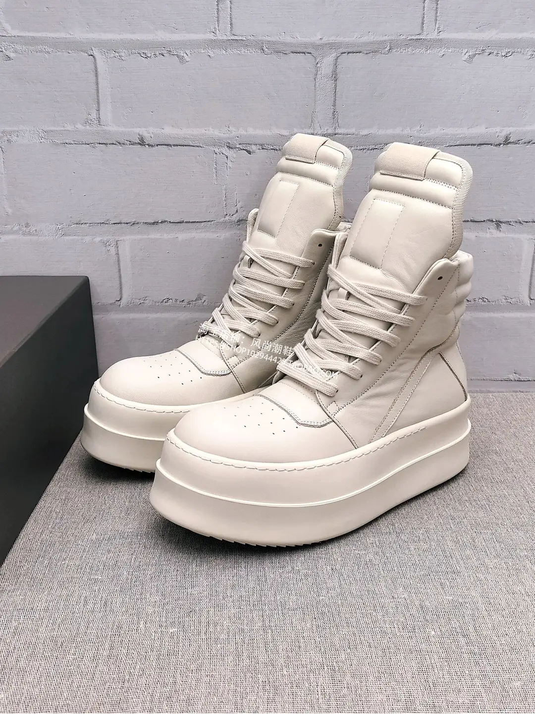 7cm Thick-Soled Height-Increasing Shoes Ro Inverted Triangle High-Top Shoes for Men Genuine Leather Casual Sneakers for Women Versatile Short Boots Small White Shoes Trbottomy